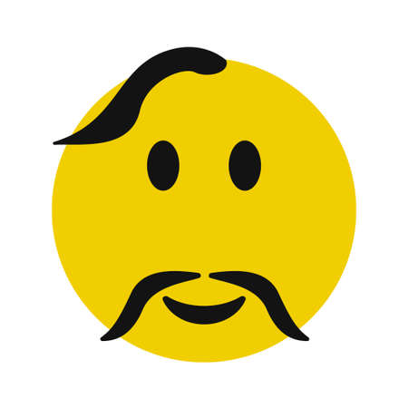 Ukrainian Cossack smiley face vector iconのイラスト素材