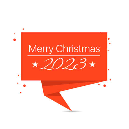 2023 Merry Christmas. Vector red labelのイラスト素材