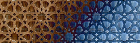 Laser cut template panel, die cut geometric pattern rectangle shape.