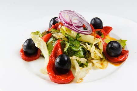 Vegetarian salad with fresh vegetablesの写真素材