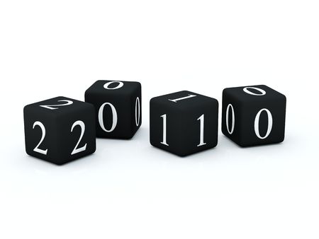 2010 New Year bricks isolated on whiteの写真素材