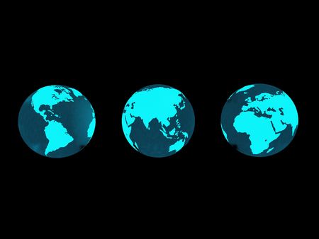 Glowing earth over black backgroundの写真素材