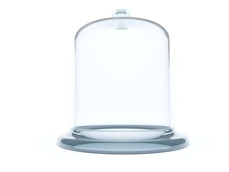 Glass bell isolated on whiteの写真素材