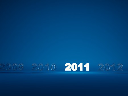 Light new year symbol on blue backgroundの写真素材