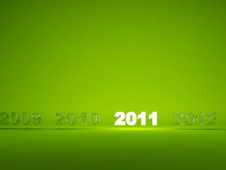 Light new year symbol on green background