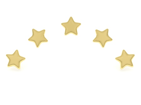 Golden stars isolated on white