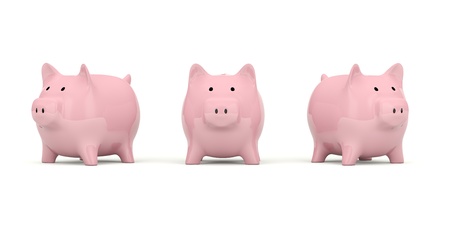 Piggy Bank isolated on whiteの写真素材