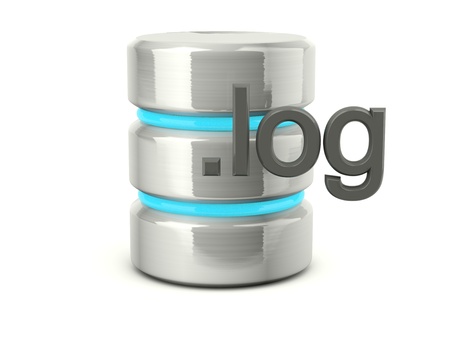 Metallic log data base icon isolated on white