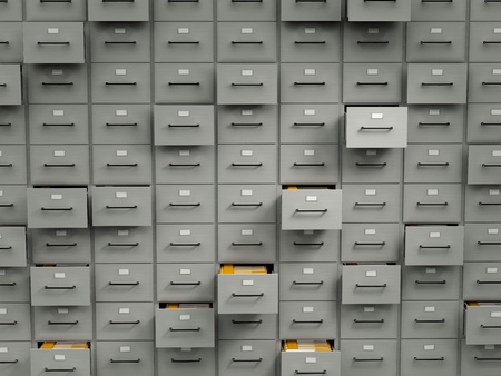 Archive cabinets with foldersの写真素材