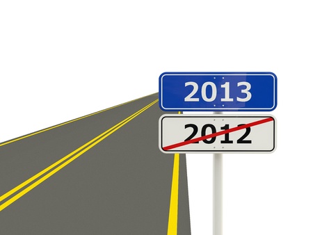Road with 2013 New Year sign
