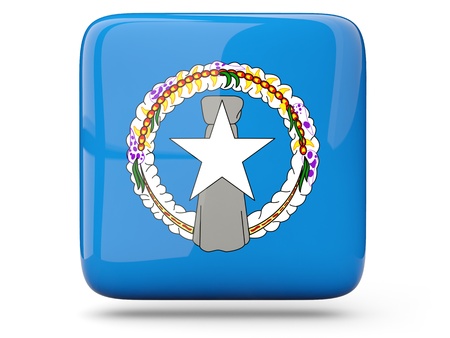Glossy square icon of flag of northern mariana islandsの写真素材