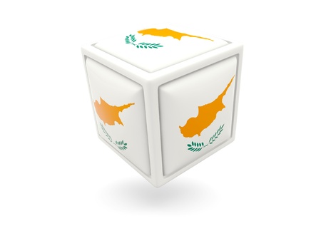 Cube icon of flag of cyprus isolated on whiteの写真素材
