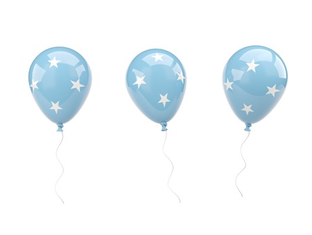 Air balloons with flag of micronesia isolated on whiteの写真素材