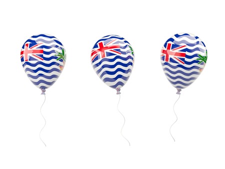Air balloons with flag of british indian ocean territory isolated on whiteの写真素材