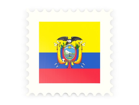 Postage stamp icon of ecuador isolated on whiteの写真素材
