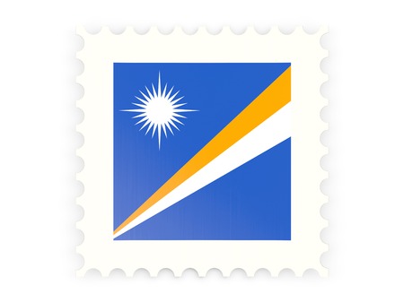 Postage stamp icon of marshall islands isolated on whiteの写真素材