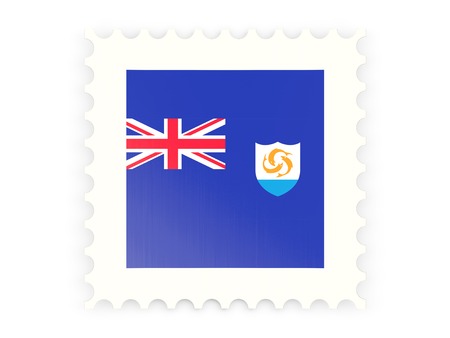 Postage stamp icon of anguilla isolated on whiteの写真素材