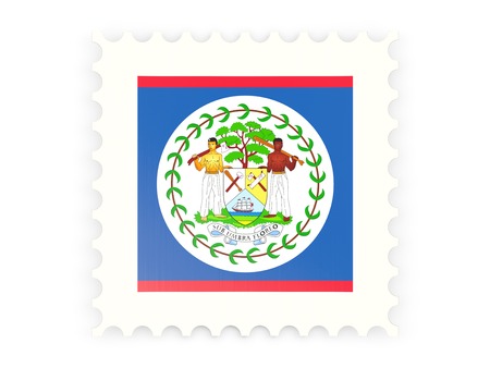 Postage stamp icon of belize isolated on whiteの写真素材