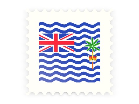 Postage stamp icon of british indian ocean territory isolated on whiteの写真素材
