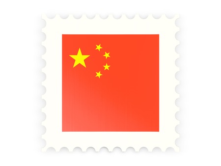 Postage stamp icon of china isolated on whiteの写真素材