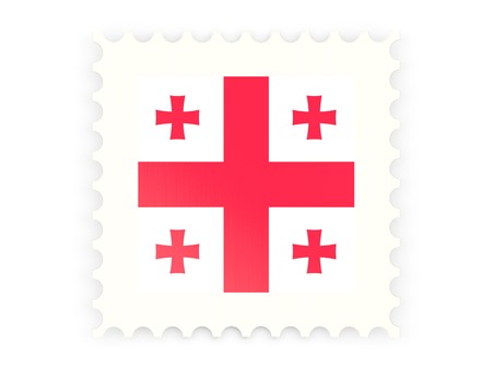 Postage stamp icon of georgia isolated on whiteの写真素材