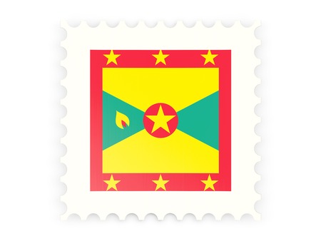 Postage stamp icon of grenada isolated on whiteの写真素材