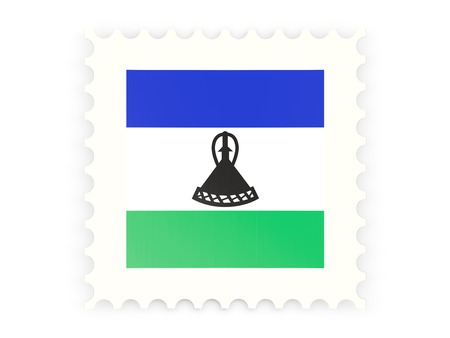 Postage stamp icon of lesotho isolated on whiteの写真素材