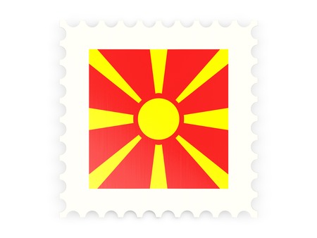 Postage stamp icon of macedonia isolated on whiteの写真素材