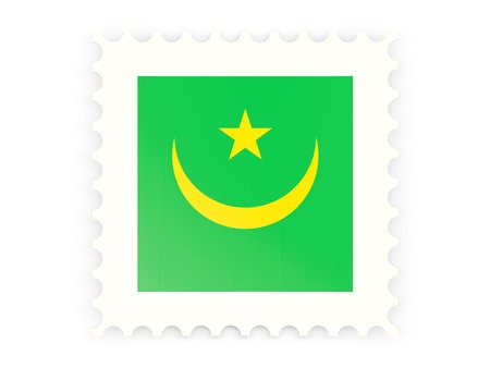 Postage stamp icon of mauritania isolated on whiteの写真素材