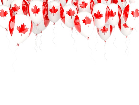 Balloon frame with flag of canada isolated on whiteの写真素材