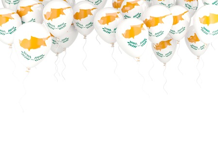 Balloon frame with flag of cyprus isolated on whiteの写真素材