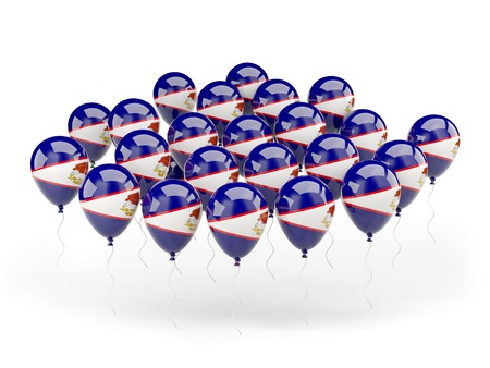 Balloons with flag of american samoa isolated on whiteの写真素材