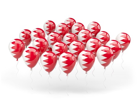 Balloons with flag of bahrain isolated on whiteの写真素材