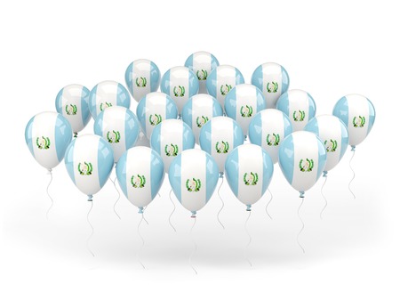 Balloons with flag of guatemala isolated on whiteの写真素材