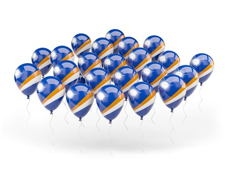 Balloons with flag of marshall islands isolated on whiteの写真素材