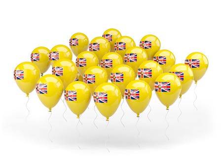 Balloons with flag of niue isolated on whiteの写真素材