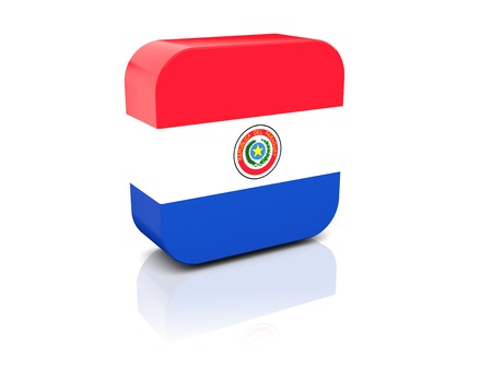 Square icon with flag of paraguay with reflectionの写真素材