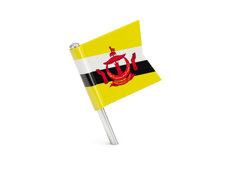 Flag pin of brunei isolated on whiteの写真素材