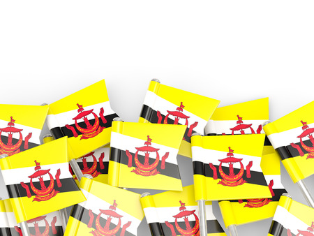 Flag pin of brunei isolated on whiteの写真素材