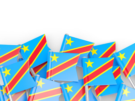 Flag pin of democratic republic of the congo isolated on whiteの写真素材