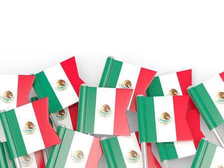 Flag pin of mexico isolated on whiteの写真素材