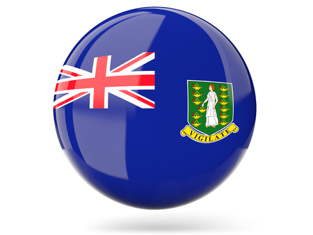 Glossy round icon with flag of virgin islands britishの写真素材