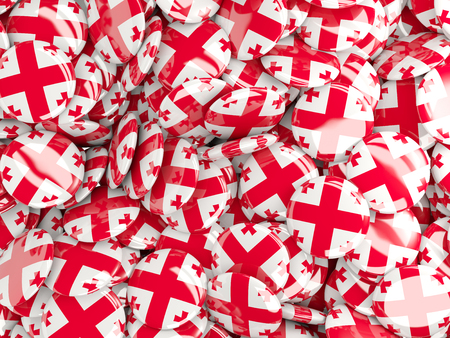 Background with round pins with flag of georgiaの写真素材