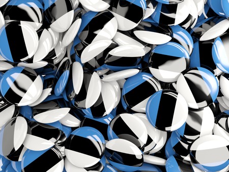 Background with round pins with flag of estoniaの写真素材