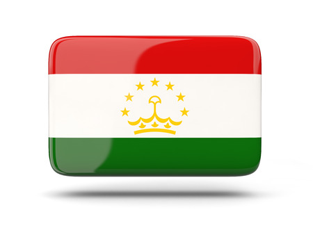 Square icon with shadow and flag of tajikistanの写真素材