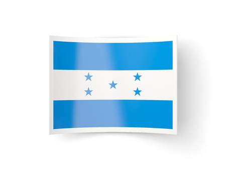 Bent icon with flag of honduras isolated on whiteの写真素材
