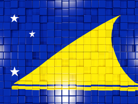 Mosaic background with square parts. Flag of tokelau. 3D illustrationの写真素材