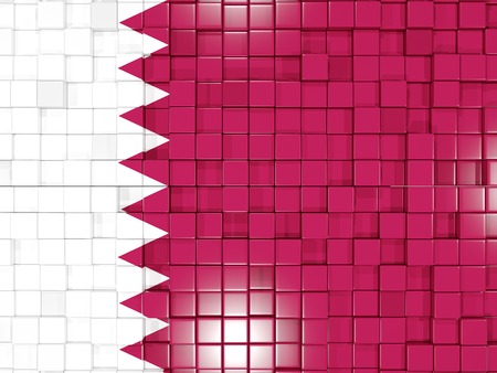 Mosaic background with square parts. Flag of qatar. 3D illustrationの写真素材