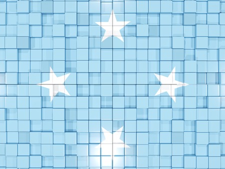 Mosaic background with square parts. Flag of micronesia. 3D illustrationの写真素材