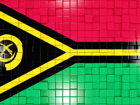 Mosaic background with square parts. Flag of vanuatu. 3D illustrationの写真素材